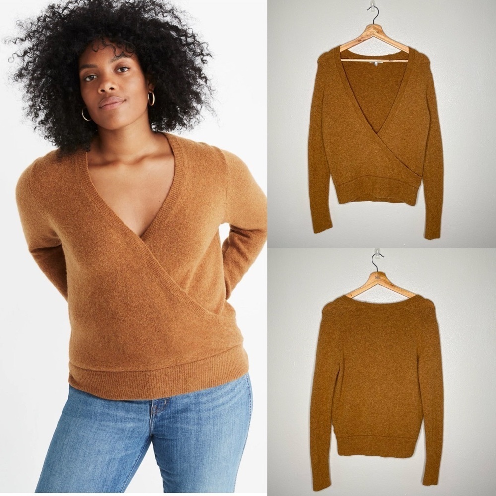 Madewell | Wrap front pullover v-neck sweater‎ coziest yarn size xsmall